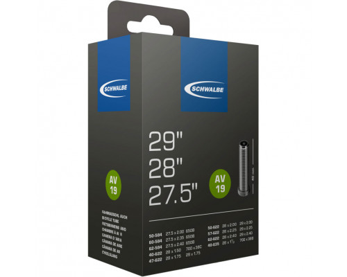 Камера SCHWALBE 27,5-29 авто 05-10400090.01 AV19 27,5-29х1.60-2.40 (40/62-584/635) IB AGVSV 40mm),