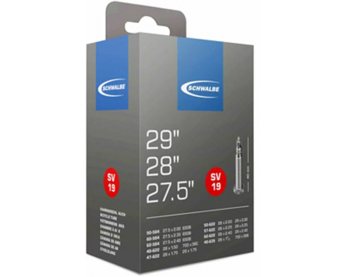 Камера SCHWALBE 27,5-29 спорт 05-10400063.01 SV19 27.5/29x1.50-2.40 (40/62-584/635) 40mm., вес 225г