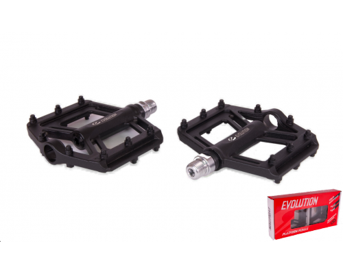 Педали EVOLUTION PLATFORM алюм, 114x108мм,  9/16, промподш, черные PDEV999SBBK