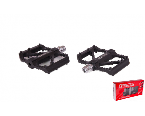 Педали EVOLUTION PLATFORM алюм, 95x90мм, 9/16, промподш, черные PDEV777SBBK