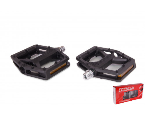 Педали EVOLUTION PLATFORM пластик. ABS, 111x106мм, 9/16, промподш черные PDEV555SBBK