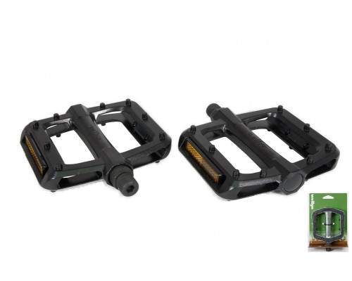Педали Wellgo PLATFORM ал, 112x100x26мм, резьба 9/16, полим. подш, черные, инд.упак