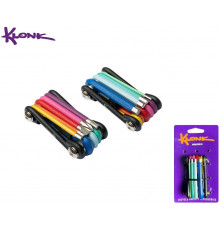 KLONK Ключ многофункциональный, мультитул, 10 в 1 (2/2.5/3/4/5/6/8 mm/PH2/Flat/T25), RAINBOW, 10523 (УТ00024353)