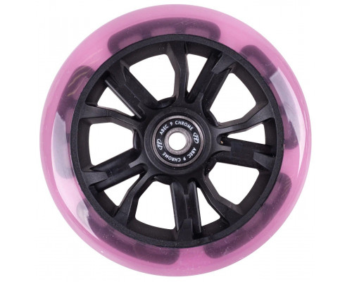 Колесо для самоката 125 мм в сборе с подшипниками ABEC 9, LED-подсветка, TT Dark Pink (NN009893)