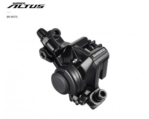 Тормоз дисковый механический (суппорт), SHIMANO BR-M375 ALTUS, с адаптером F-160/R-140 (ABRM375FURL)
