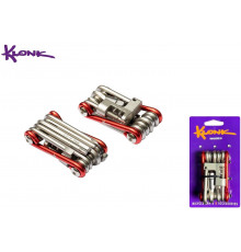 KLONK Ключ многофункциональный, мультитул, 11 в 1 (2/2.5/3/4/5/6/8 mm/PH2/Flat/T25), с выжимкой, BASIC, 10512 (УТ00024347)