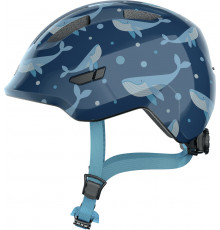 Шлем 05-0067261 Smiley 3.0 детский S(45-50) с регулир., 230гр, 8отв, сетка от насекомых, голубой с китами ABUS