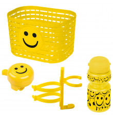 Корзина+фляга+звонок 5-650042 комплект желтый "смайл" VENTURA KIDS