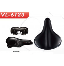 Седло 6-146123 комфорт 254х205мм VL-6123 эластомер, вакуумн. черное END ZONE VELO