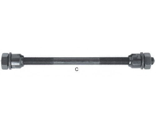Ось 00-170121 зад Cr-Mo с конус. д/зад. втулки под гайку 170mm, 3/8 черная