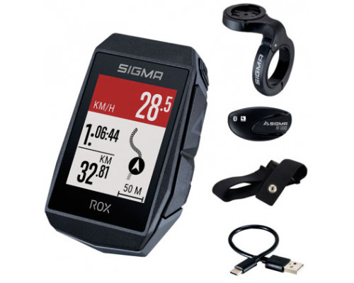 Велокомпьютер Sigma ROX 11.1 EVO (Black) HR Set 150, GPS, BLUETOOTH (Android, IOS) черный